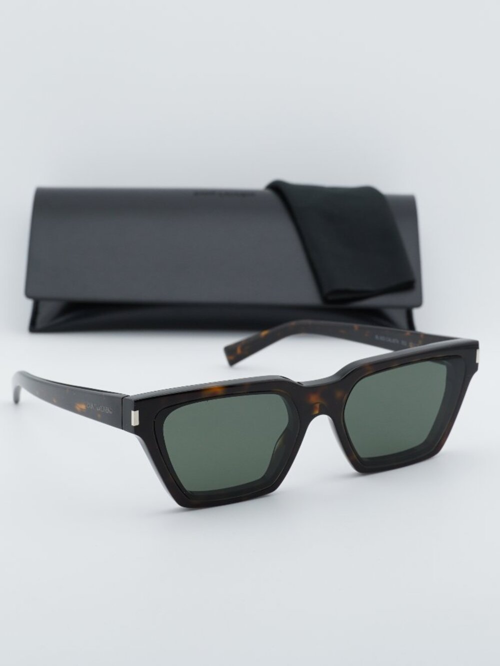 Saint Laurent SL633CALISTA 002 Rectangle Sunglasses - Havana / Grey